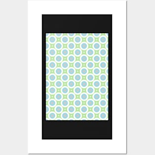 Blue and Green Circle Pattern Posters and Art